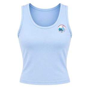 <b>Sky</b> <b>Blue</b> Women's Casual Athletic Tank <b>Top</b> with Jack & Jill Crest Logo Embroidery Sleeveless Crew Neck Fitness Shirt Training Wea - Product Image 1