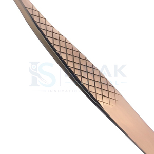 แหนบต่อขนตาโค้งสีโรสโกลด์ระดับมืออาชีพ – ที่หนีบขนตาปลายไฟเบอร์ความแม่นยำสูง, ด้ามจับสแตนเลสสตีลลายเพชร - Product Image 2