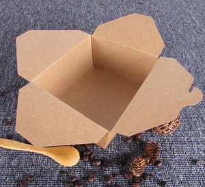 Eco Friendly Disposable Kraft Lunch Box Food Container for Takeaway Fast Food and Restaurant <b>Paper</b> <b>Packaging</b> - Product Image 1