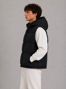 Gilet matelassé unisexe tendance, léger et chaud pour l'hiver, sans manches, veste d'extérieur décontractée, bodywarmer - Product Image 3