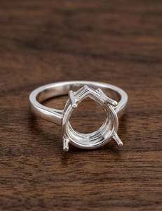Base de Anillo de Plata de Ley 925 con Engaste de Pera de 7x9mm, Semimontura con Garras, Anillo en Blanco para DIY, Base para Anillo de Compromiso o Boda con Gema - Product Image 2