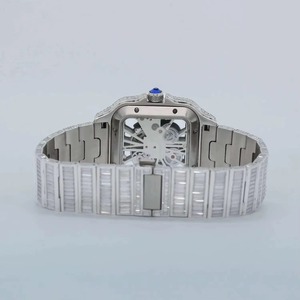 Trendy unisex Fashion Statement Two Tone <b>Skeleton</b> HIP HOP Luxury Moissanite Diamond <b>Watches</b> for Sale From Indian 41mm - Product Image 4