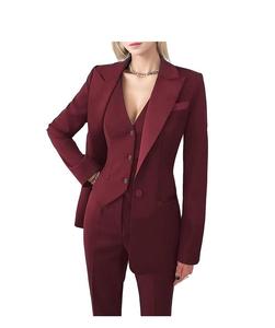 Latest Model Plain Formal Business for Womens Comfortable Wedding Wear Two Pieces Polyester Blazers Dress <b>Pant</b> Coat Tuxedo Suits - Product Image 2