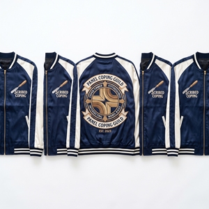 Blouson Bomber en Satin Violette et Dorée avec Fermeture Éclair, Manches Raglan, Broderie Graphique de Maçons et Motif Lancet sur le Dos, Style Universitaire – Vente en Gros - Product Image 3
