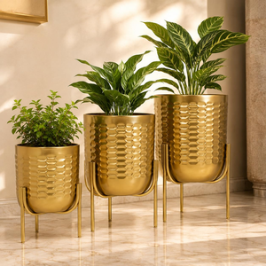 Gold Luxury Brass Planter Pot Indoor Planter for <b>Desk</b> Decoration Pieces New Crafts <b>Mirror</b> Brass Planter Pot - Product Image 6