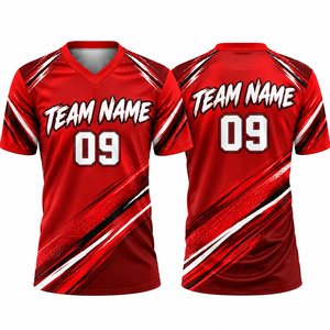 Maillot unisexe sublimé à col en V, manches courtes, anti-humidité, 100 % polyester, vêtements d'équipe pour adultes, vêtements de sport - Product Image 1