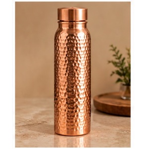 Botella de Agua Tradicional de Cobre con Tapa, Diseño Minimalista, Portátil, para Viajes - Product Image 5