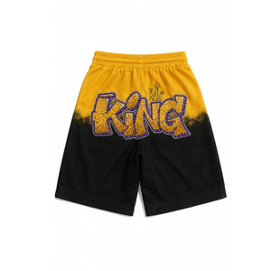Pantalones Cortos Degradados Amarillos y Negros para Hombre con Estampado de Purpurina, Cintura Elástica, Estilo Casual Urbano, Transpirables, de Poliéster - Product Image 3
