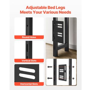 Testiera letto matrimoniale regolabile in altezza con 2 ripiani portaoggetti, morbida, autoportante, con stazione di ricarica integrata - Product Image 6