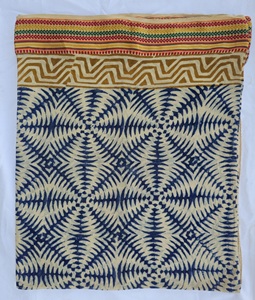 Indigo Cotton Sarong Pareo Block Print Striped Beach Wrap Boho Bikini Cover 1 Piece Vacation Swimwear Women Soft Lightweight - Product Image 1