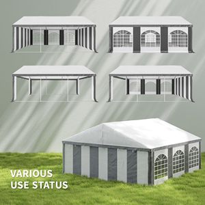 Tendone per Matrimoni 20FT X 20FT, Resistente, Grande, per Eventi all'Aperto, Garage, Feste, Gazebo con Pareti Laterali Grigie - Product Image 4