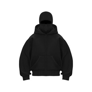 Sweat à capuche zippé pour homme, taille XL, avec logo personnalisé, style streetwear, double capuche, veste unie, vintage, NINJA - Product Image 1