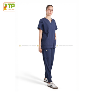 Ready for delivery Scrub set for Beauty Spa Breathable Poly Spandex <b>Jogger</b> Design Hospital Uniforms Made from Vietnam - Product Image 6