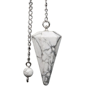 Péndulo de Howlite Natural, Herramienta de Adivinación con Cristales, Piedra Preciosa Curativa, Reiki, Chakra, Meditación, Regalo Espiritual - Product Image 1