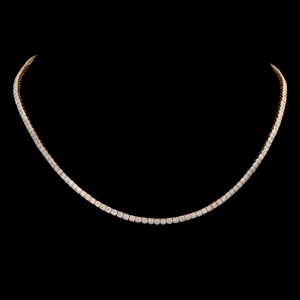 Women's 18K Gold Plated Zinc Alloy Baguette Diamond Channel Set Link Chain Classic Wedding Daily Necklace - Product Image 1