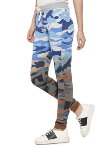 Pantalon de jogging décontracté en molleton extensible bleu uni pour homme avec cordon de serrage à la taille, poches latérales et maille respirante - Product Image 2