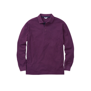 Polo ecológico de manga larga para hombre, hecho de algodón orgánico y sostenible, con tacto suave para un estilo de vida verde. - Product Image 1