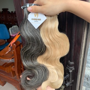 CDYHAIRVN Cheveux Humains Vietnamiens Naturels Gris Poivre et Sel 100% Bruts, Cheveux de Donneurs Âgés, Tissage Fait Main Non-Remy 100g, Sans Teinture, Sans Produits Chimiques - Product Image 2