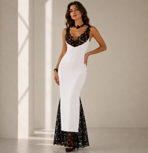 Robe longue en mousseline de soie à col licou sans manches taille haute style club sexy pour femme, fabrication OEM/ODM personnalisée avec étiquette, usine du Vietnam - Product Image 4