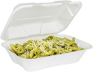กล่องอาหารกลางวันคุณภาพส่งออกสำหรับเก็บอาหารร้อนและอุ่นอาหารได้ในไมโครเวฟ ขนาด 9x6 นิ้ว แบบฝาพับย่อยสลายได้ - Product Image 1