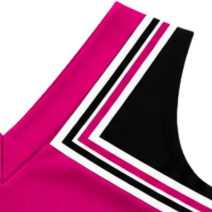 Haut d'uniforme de cheerleading rose vif sans manches, col en V, pour femmes et filles, idéal pour les équipes de danse et les compétitions - Product Image 4