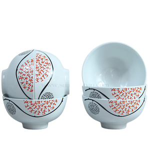 Juego de 12 Tazones de Cerámica Tradicionales de Hanói, Ecológicos y de Primera Calidad, con Diseño de Hojas Florales Verdes Pintadas a Mano y Acabado Pulido - Product Image 1