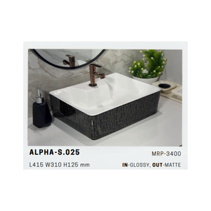 Lavabo de Cerámica de Diseño Alpha 1101 para Baños Modernos y Residenciales - Product Image 4