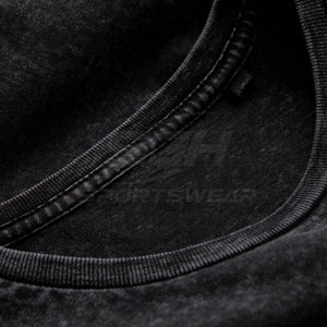 T-shirt délavé à l'acide pour homme, fabriqué au Pakistan, vêtement décontracté d'été en tissu respirant - Product Image 5