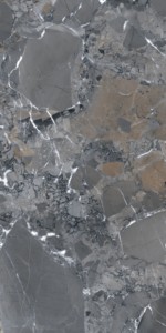 Carreaux de porcelaine Opera Grey 600x1200mm, finition mate, aspect marbre, pour sol et mur, pour salon, salle de bain, hôtel - Product Image 5