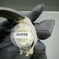 Montre-bracelet automatique de luxe en alliage, mouvement à quartz, verre serti de diamants Moissanite couleur D VVS1, cadran à aiguilles, 48 mm, résistante à l'eau