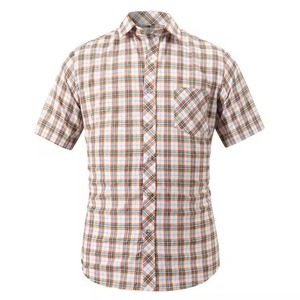 เสื้อเชิ้ตแขนสั้นผู้ชายลายสก็อต ปกคอพับได้ ผ้ากันยับ ระบายอากาศดี ย้อมเส้นด้าย สไตล์ลำลอง น้ำหนักเบา สำหรับฤดูร้อน - Product Image 3