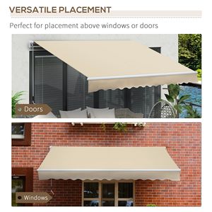 Toldo Retráctil para Patio de 3.6m x 2.4m, Color Crema, Manivela Manual, Marco de Aluminio, Resistente al Viento, Extensible para Terrazas y Patios, 5m - Product Image 5