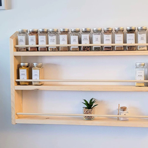 Estante de Especias de Madera Maciza 2026, Organizador de Pared para Cocina, Soporte Duradero para Especias de Madera para el Hogar, Despensa y Área de Cocina - Product Image 1