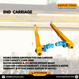 Chariot d'extrémité (EOD) pour pont roulant monopoutre Inovic, robuste, norme IS, avec moteur, engrenages et télécommande, pour usage industriel - Product Image 2