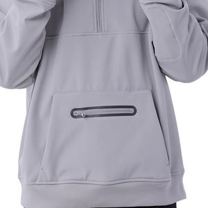 Sudadera con capucha de media cremallera para hombre, con bloques de color, de forro polar, estilo casual urbano, cálida para invierno, proveedor de fábrica OEM al por mayor - Product Image 6