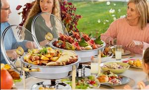 Ensemble de 4 réchauds de luxe en acier inoxydable de 5 litres pour buffet, au meilleur prix - Product Image 5