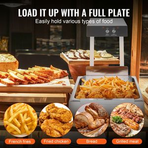 Lampada Elettrica Commerciale da 750W in Acciaio Inossidabile per Riscaldare Alimenti, Scaldapatatine Fritte, Stazione di Riscaldamento e Mantenimento a 104 Posizioni - Product Image 3