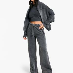 Pantalon de jogging en molleton chaud pour femme, style ample et oversize, taille élastique, pour activités sportives et mode urbaine - Product Image 5