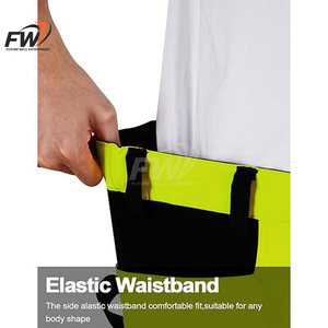 Pantalon de travail décontracté haute visibilité pour hommes, vêtements de sécurité réfléchissants avec taille élastique, cordon de serrage et poches - Product Image 3