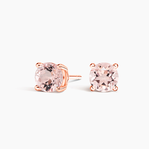 Classic Round Emerald Stud Earrings in 18K <b>Solid</b> Gold for Women's Everyday Wear - Product Image 5
