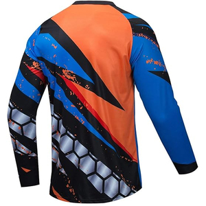 Maillot de course à manches longues imprimé, respirant, coupe-vent, séchage rapide, grande taille, polyester/coton, pour hommes - Vêtements de course cycliste et automobile - Product Image 2