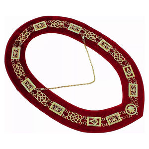 Insignias metálicas de diseño personalizado de alta calidad, collar de cadena masónica, collar de terciopelo ligero. - Product Image 2