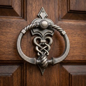 Handcrafted Solid Brass Modern Door Knocker Finished Bedroom Hall Villa Main Entrance Hardware Wholesale Export - Product Image 1