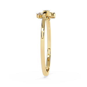แหวนทองคำแท้ทรงกลมดีไซน์คลาสสิกสำหรับผู้หญิง 10k 14k 18k เหมาะสำหรับเป็นของขวัญ งานหมั้น วันครบรอบแต่งงาน - Product Image 3