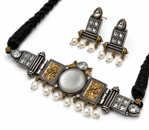 Fournisseur de Confiance : Ensemble de Bijoux Bohèmes Bicolores en Argent Vieilli pour Femme – Vente en Gros Direct Fabricant - Product Image 3