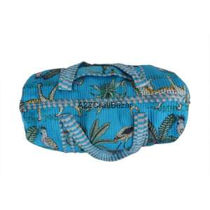 Sac de voyage vintage indien fait main en coton 100% pur matelassé avec fermeture ouverte pour les voyages et l'usage quotidien - Artisanat du Rajasthan - Product Image 5