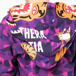 Sudadera con capucha con estampado de camuflaje para hombre, ropa de calle de gimnasio, 100 algodón, bordada, de gran tamaño, sin cordón - Product Image 5