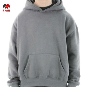 เสื้อฮู้ดดี้สตรีทแวร์แบบเรียบ ผ้าฝ้าย 100% คุณภาพสูง หนานุ่ม สไตล์พูลโอเวอร์ สำหรับผู้ชาย - Product Image 4