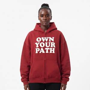 Sudadera con capucha para mujer, con cremallera, estampado frontal con logo, estilo oversize, 100% algodón polar, informal, para invierno, estilo urbano. - Product Image 6