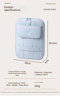 Nouvel Arrivage : Sacoche d'ordinateur portable 14 pouces, sac à bandoulière portable pour ordinateur portable, pochette organisatrice pour tablette, sac de rangement couleur unie